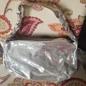 Authentic Kate Spade Silver Glitter Small Hobo Bag